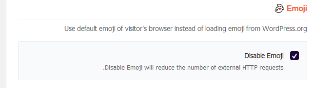 تنظیمات Emoji در WP-Rocket